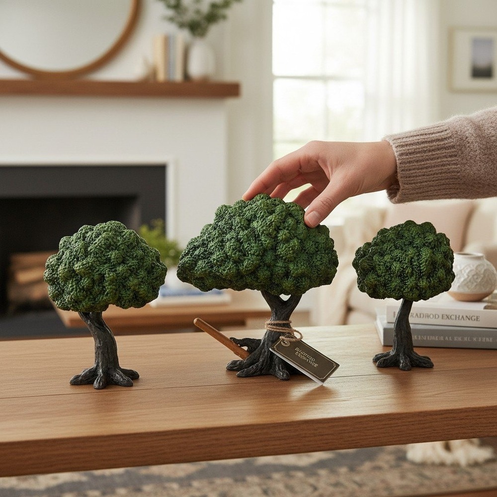 Bradford Exchange Hawthorne Village Summertime Fun Trees Set Green New